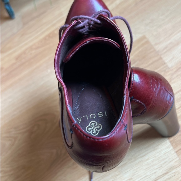 Isolá / Isola - Oxford Bootie 4 inch Heel Oxblood Chianti Leather - Size 8 - Picture 9 of 16
